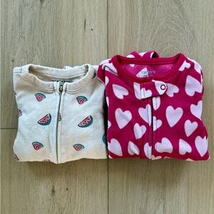 Pair of Baby Girl Sleepers (Size 6-9m)